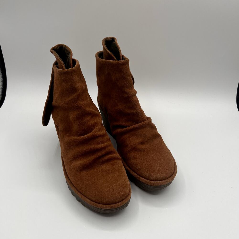 FLY LONDON Yegi Suede Wedge Ankle Bootie